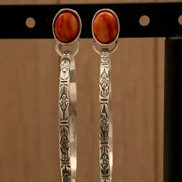 Boucles d'oreilles Boho-Vintage en Onyx