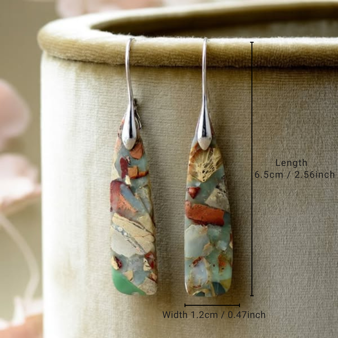 Charm - Boucles d'Oreilles en Pierre Naturelle au Style Vintage