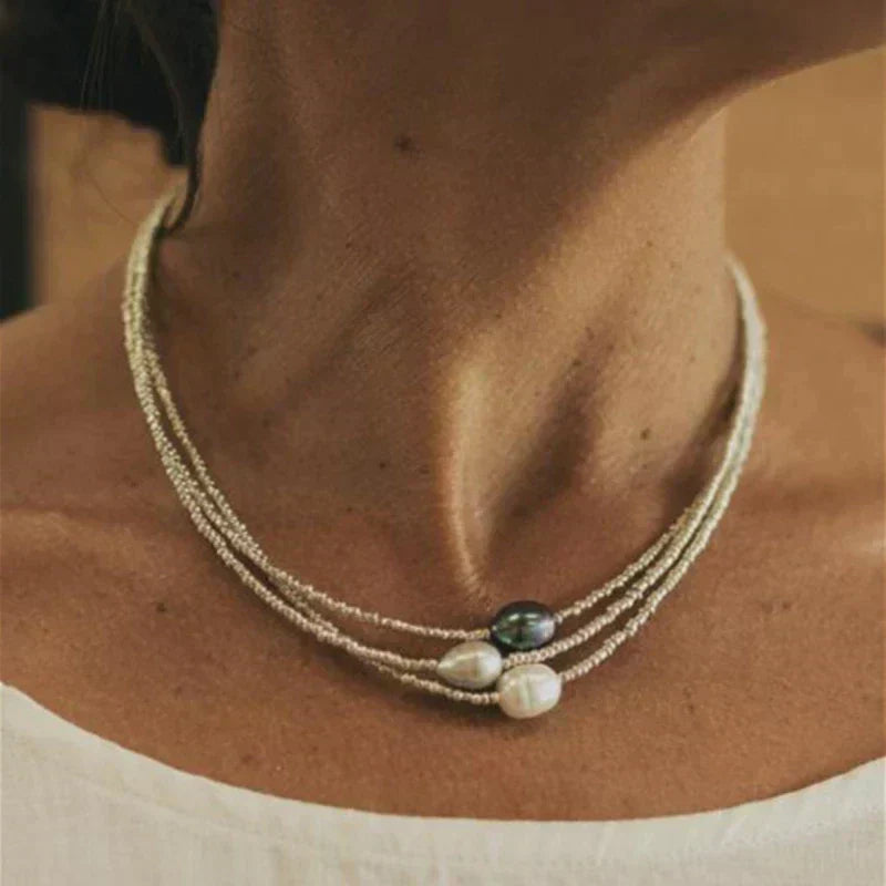Collier Vintage Orné de Perles Naturelles