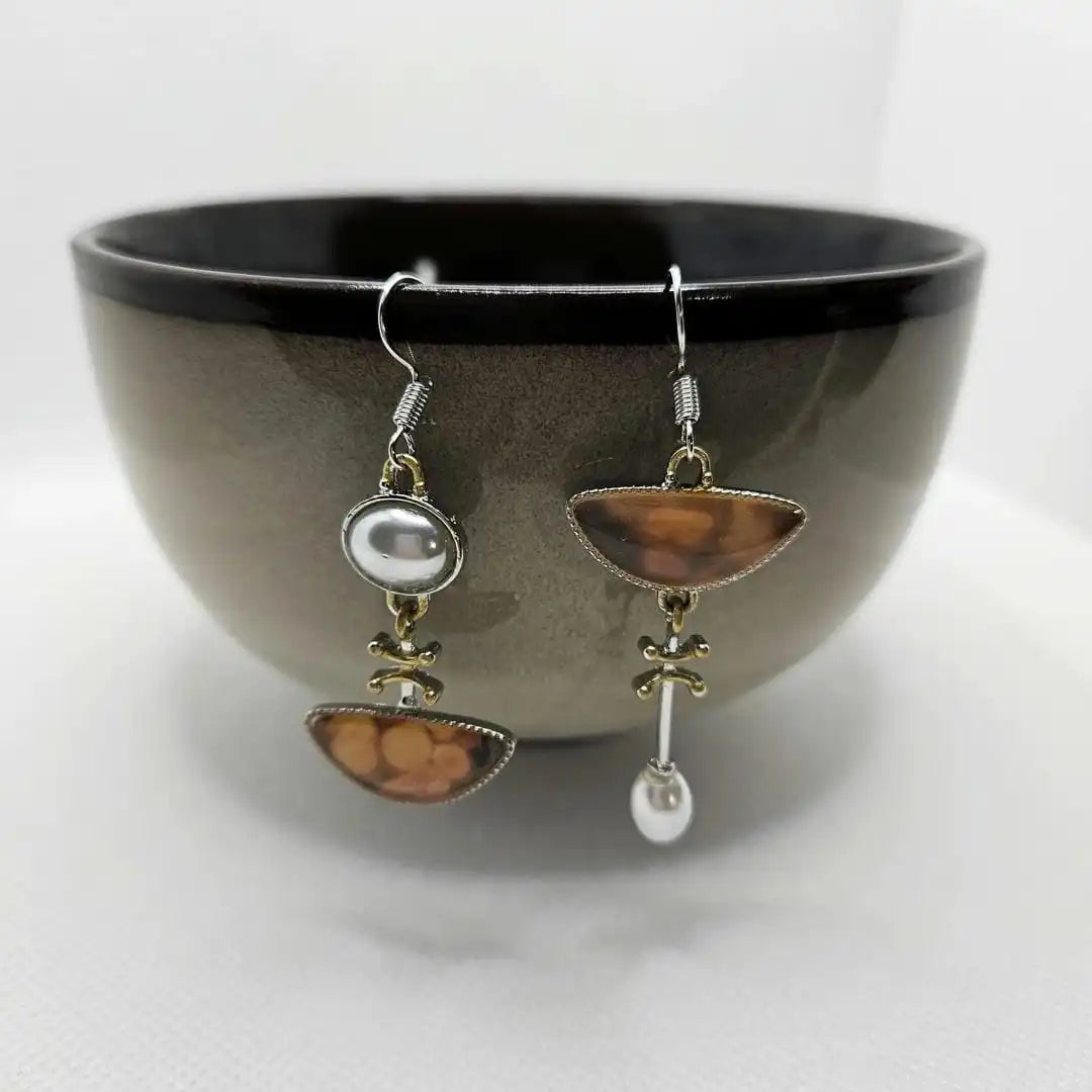 Boucles d'oreilles en pierre naturelle orange