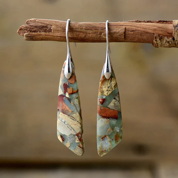 Boucles d'oreilles vintage en pierre naturelle