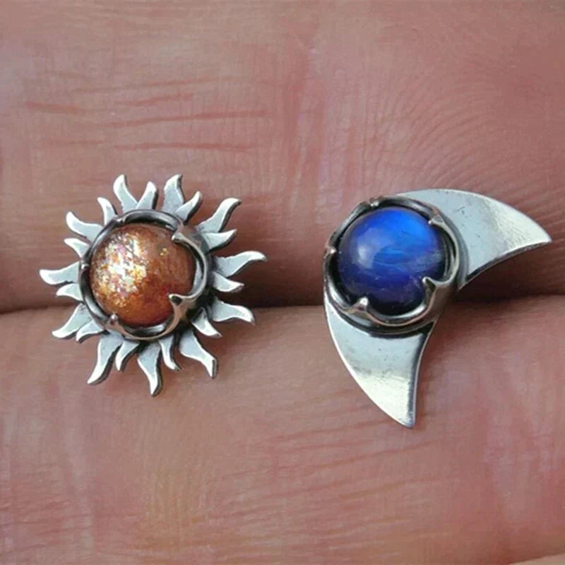 Boucles d’Oreilles Astre Soleil et Lune