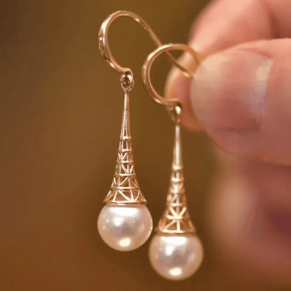 Boucles d'oreilles vintage en perles dorées