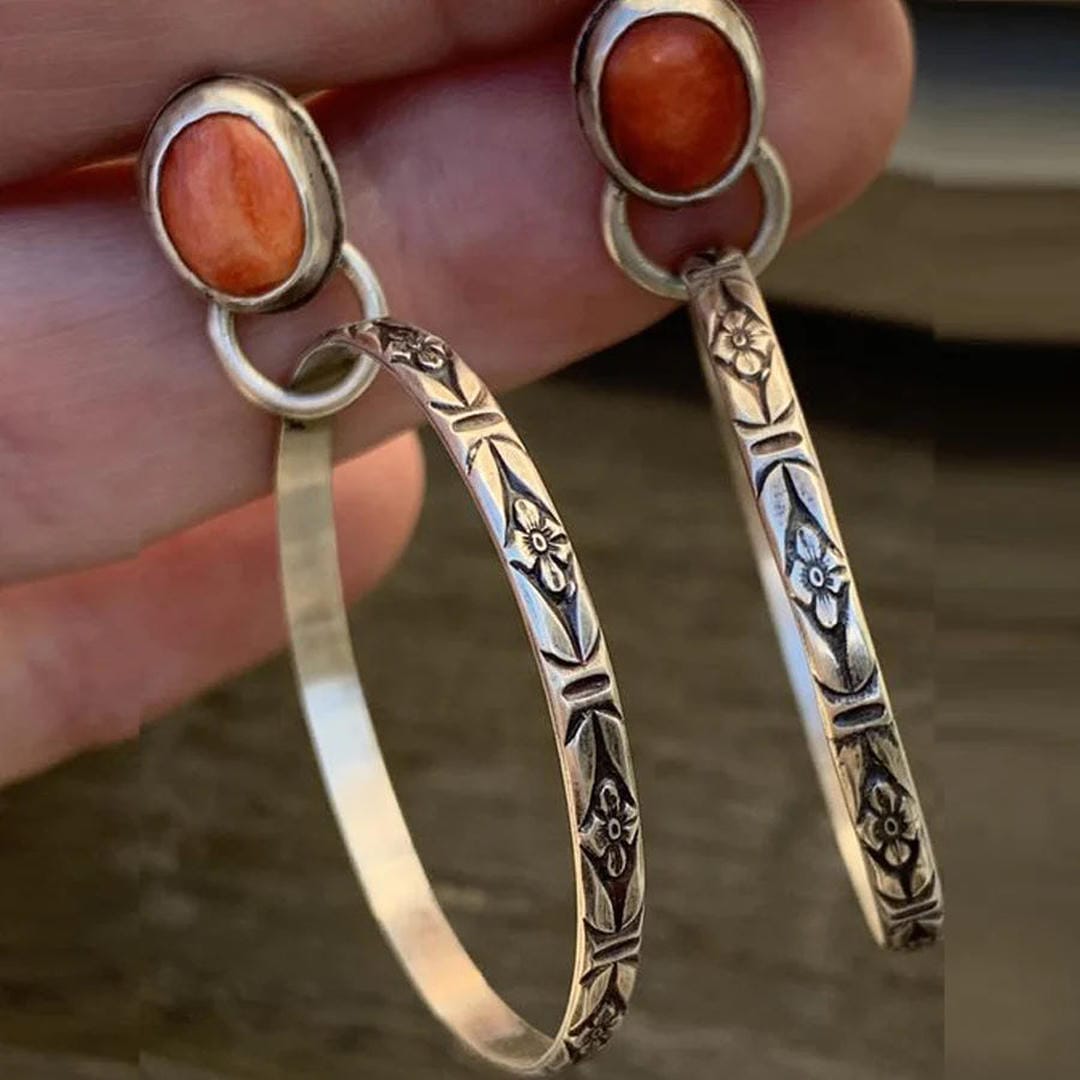 Boucles d'oreilles Vintage en Onyx Chic Boho
