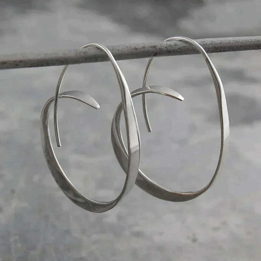 Boucles d'oreilles pendantes en spirale ouverte