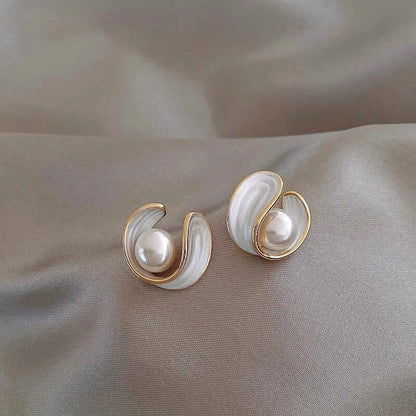 Aurora™ | Boucles opale & perles dorées