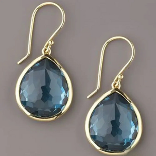 Pendantes en Cristal Bleu Rétro