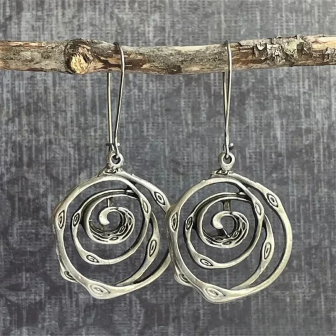 Boucles d'oreilles Labyrinthe en argent