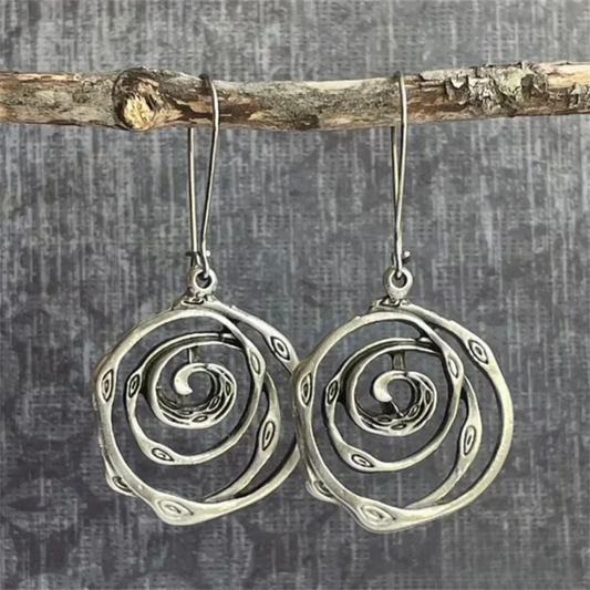 Boucles d'oreilles Labyrinthe en argent