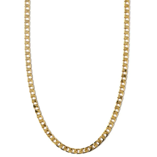 Collier Chaîne Curb avec Maillons Plats | Or