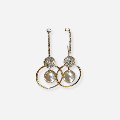 Zerra™ | Boucles d’oreilles de luxe avec perles de culture et zirconiums