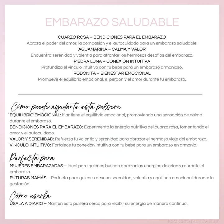 Pulsera Dulce Espera - Celebrando la Maternidad con Piedras Naturales