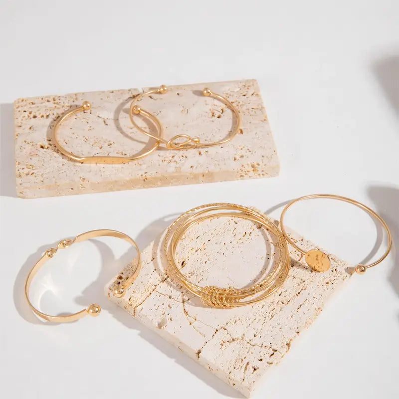 Set de Bracelets Élégance avec Nœuds | Or