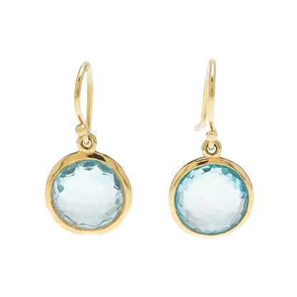 Boucles d'Oreilles Vintage en Cristal Bleu Éclatant