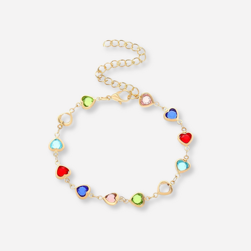 Colora™ | Bracelet cœurs multicolores en acier inoxydable