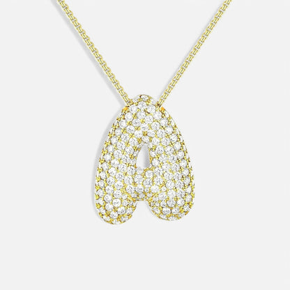 Bubble™ | Collier avec Initiale et Imitation Diamant