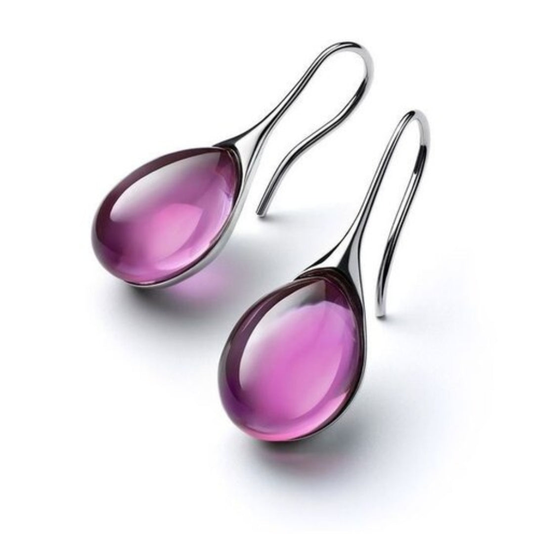 Boucles d'oreilles en forme de goutte en or et argent