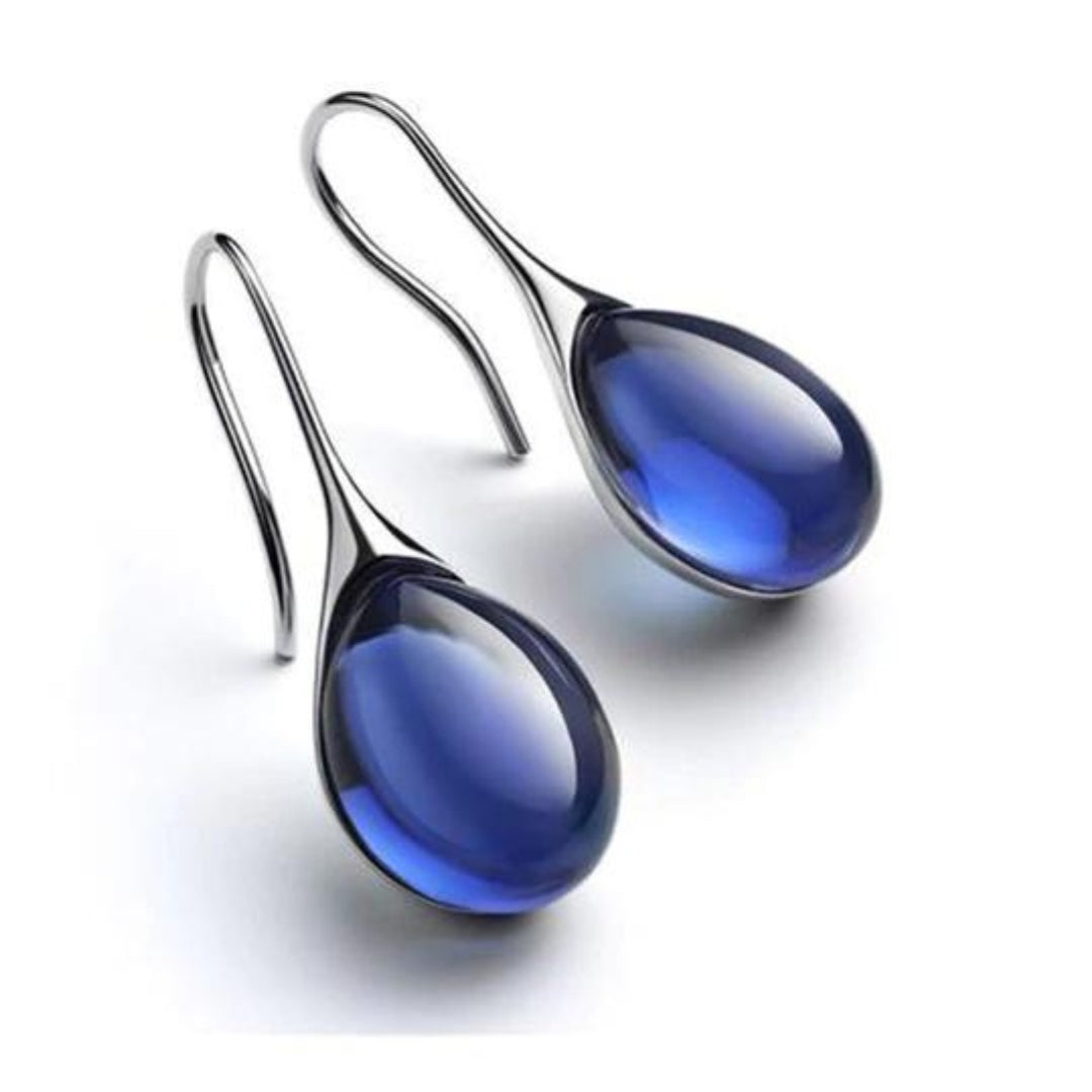 Boucles d'oreilles en cristal, suspendues en or et argent