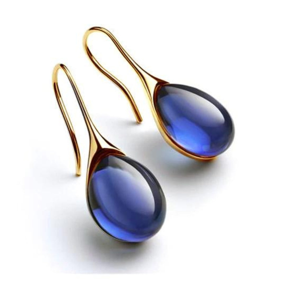 Boucles d'oreilles en forme de goutte en or et argent