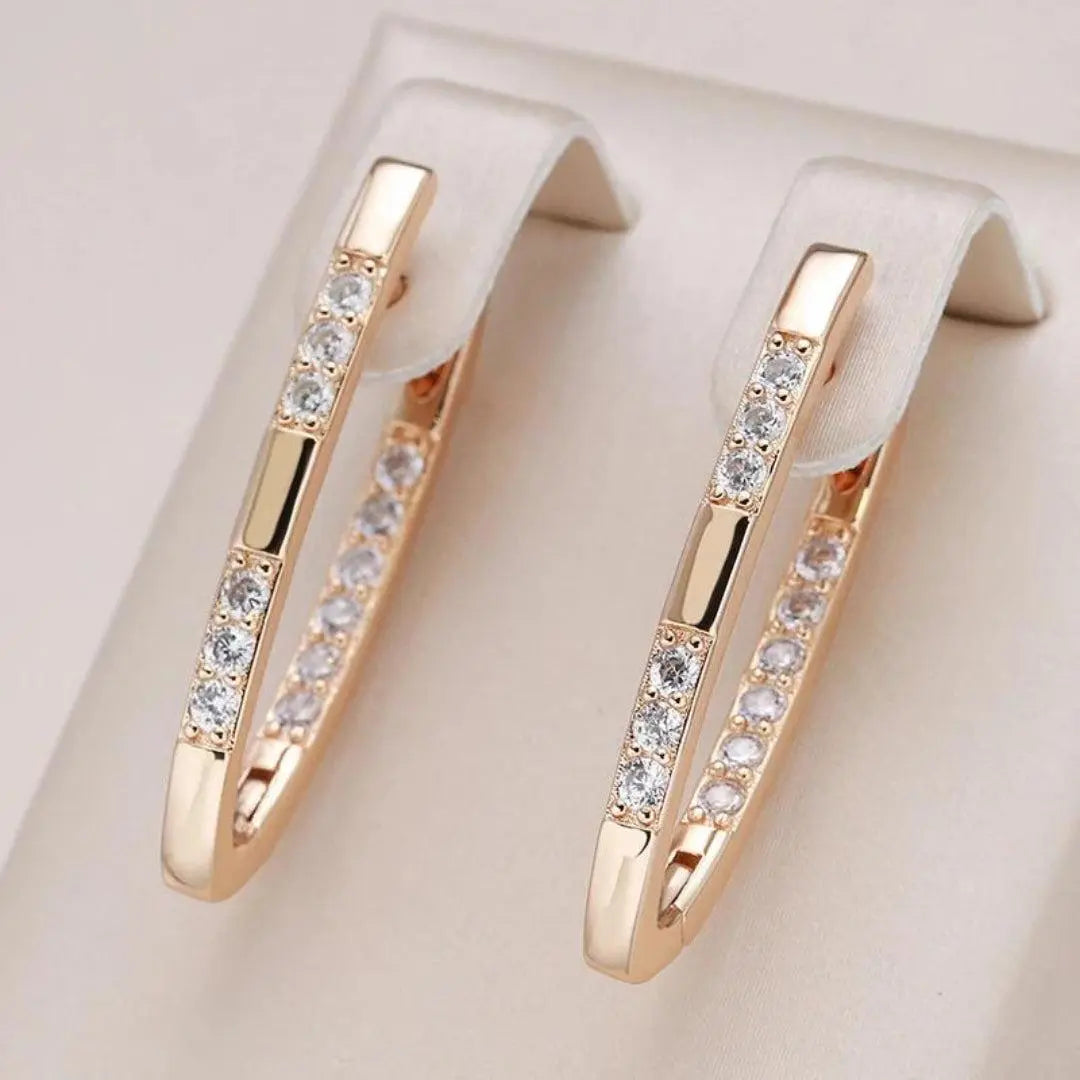 Boucles d'oreilles raffinées ornées de zircons