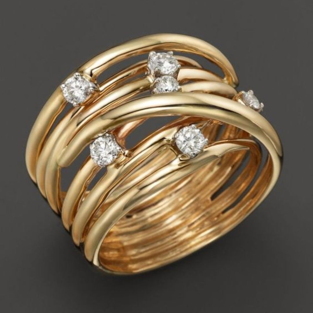 Bague Vintage en Or avec Zircons