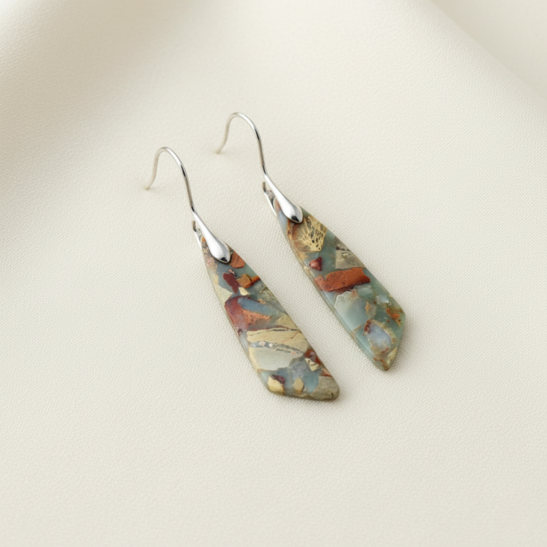 Charm - Boucles d'Oreilles en Pierre Naturelle au Style Vintage