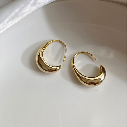 Boucles d'oreilles modernistes brillantes en plaqué or 18 Carats