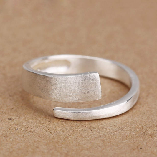 Bague ajustable en argent 925, au design épuré