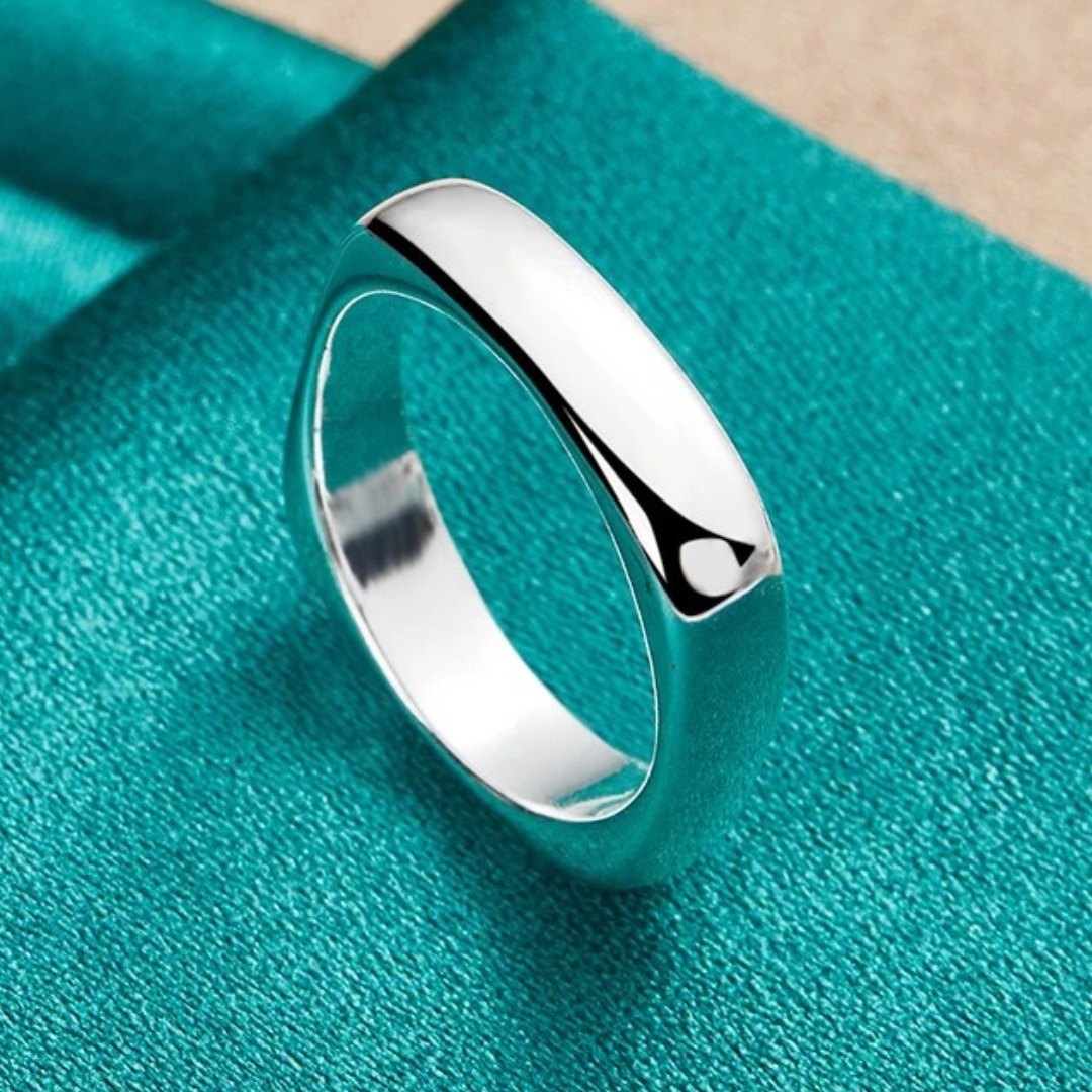 Bague carrée réglable en argent
