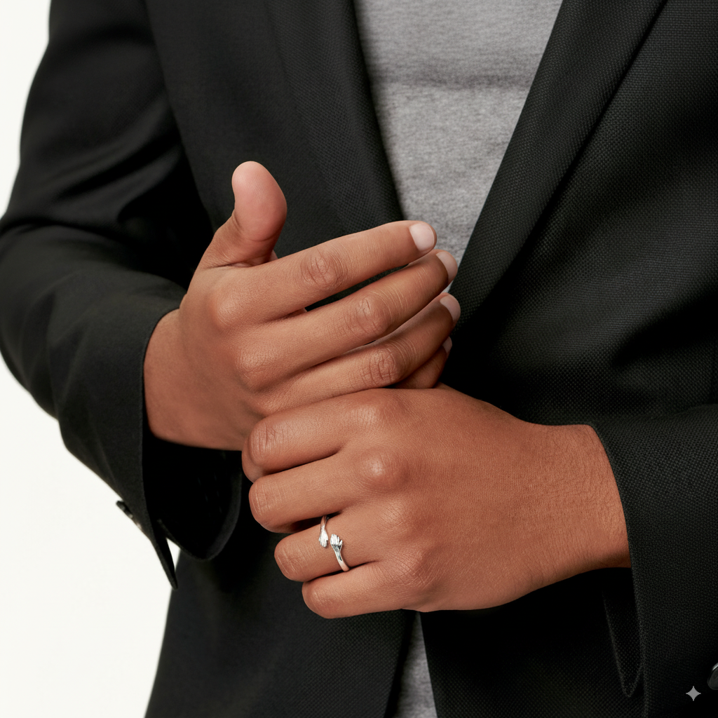 Bague ajustable en argent sterling
