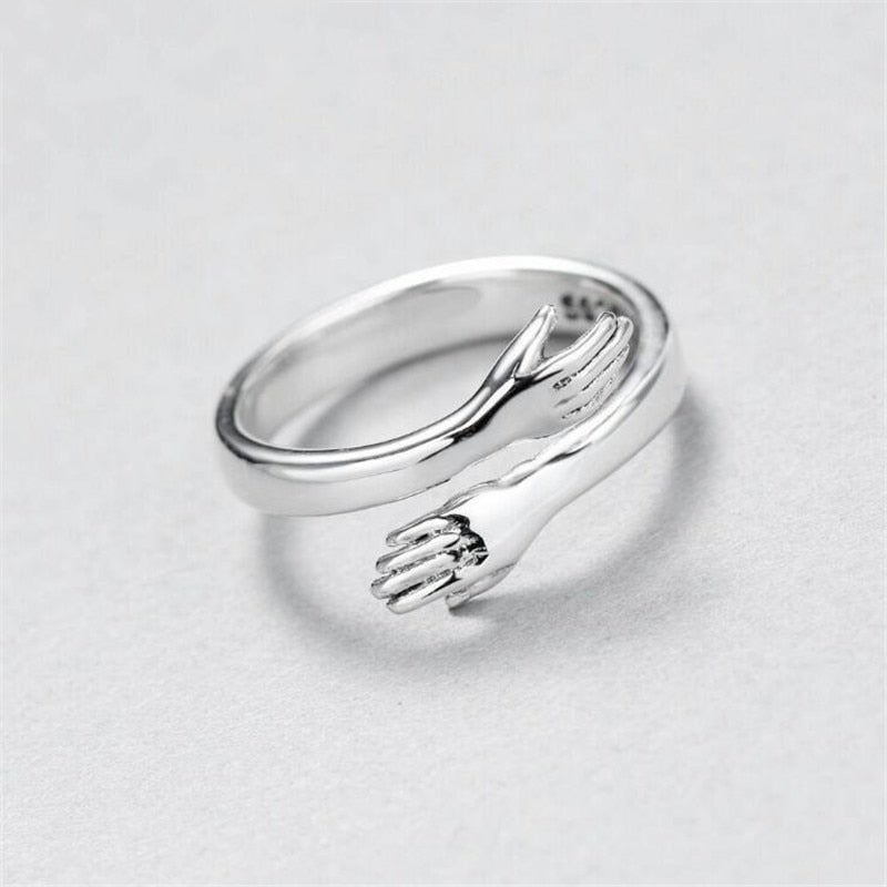 Bague Ajustable en Argent Style Câlin