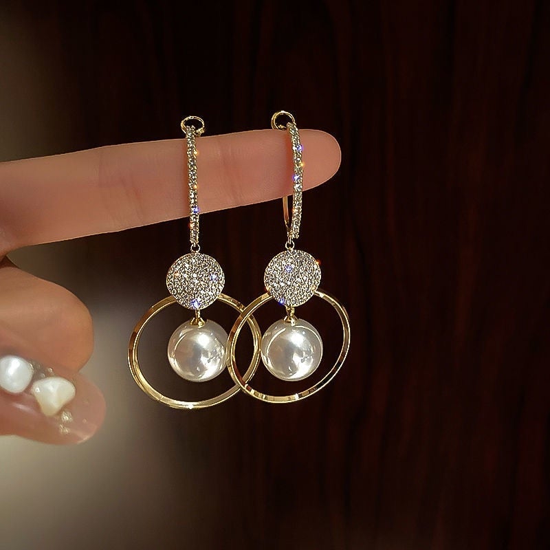 Zerra™ | Boucles d’oreilles de luxe avec perles de culture et zirconiums