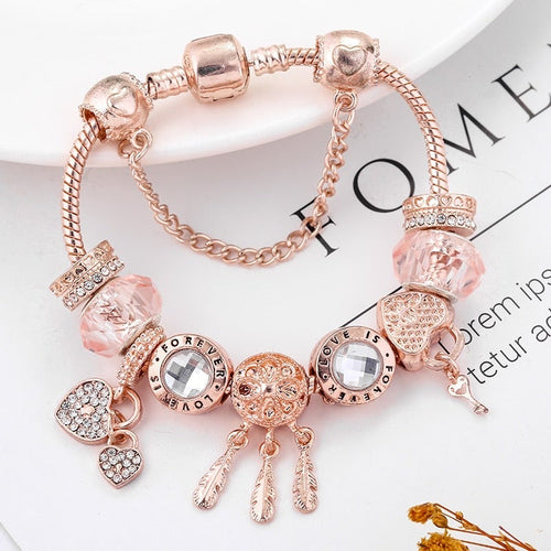 Bracelet en Argent avec Breloques et Pendentif Attrape-Rêves