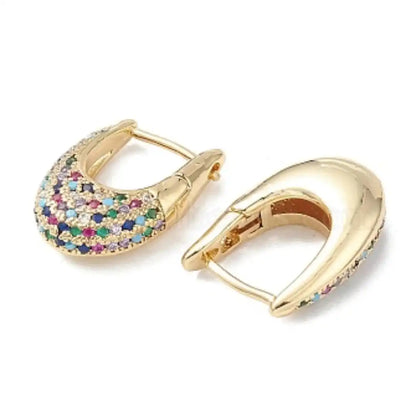 Élégantes boucles d'oreilles en cristal coloré