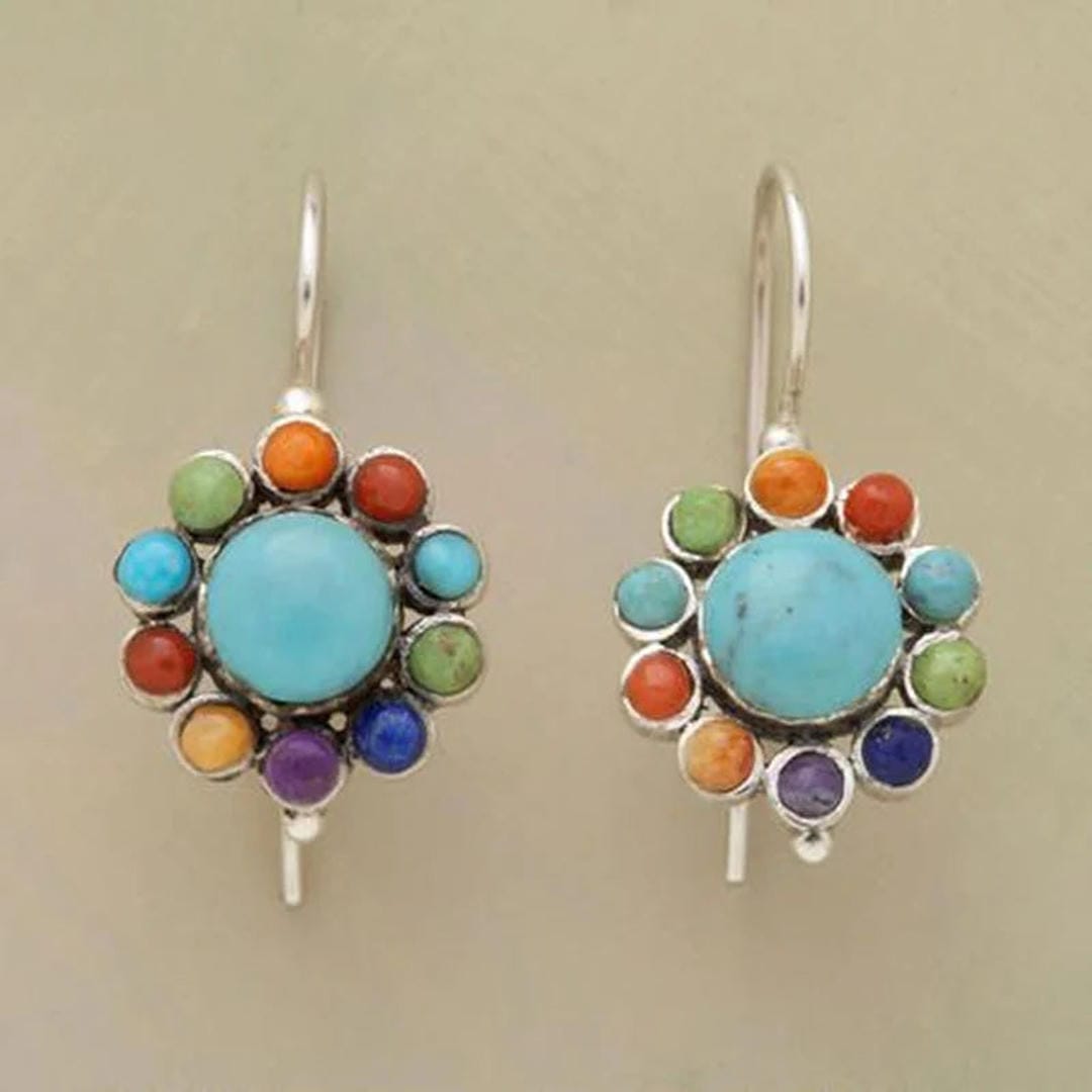 Créoles Vintage Iris en Turquoise