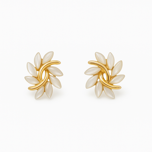 Apolline™ | Boucles opale blanche dorées