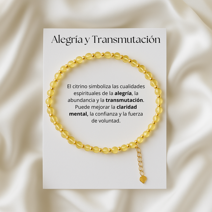 Pulsera Alegría y Transmutación de Citrino Natural