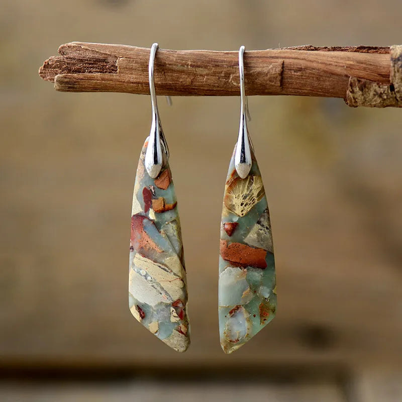 Charm - Boucles d'Oreilles en Pierre Naturelle au Style Vintage