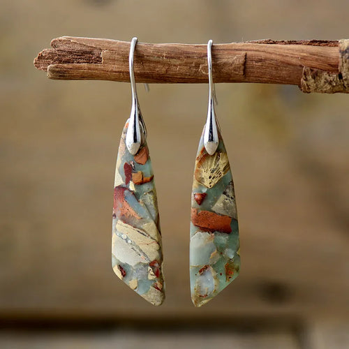 Charm - Boucles d'Oreilles en Pierre Naturelle au Style Vintage