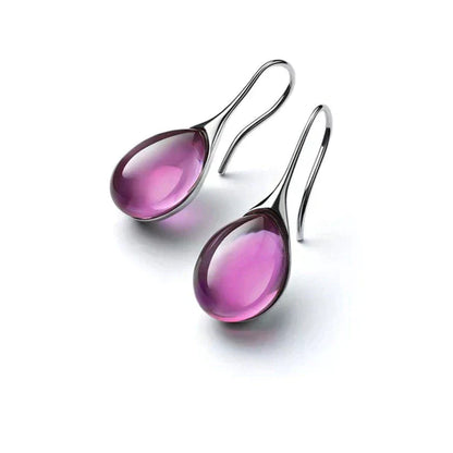 Boucles d'oreilles en cristal, suspendues en or et argent