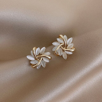 Apolline™ | Boucles opale blanche dorées