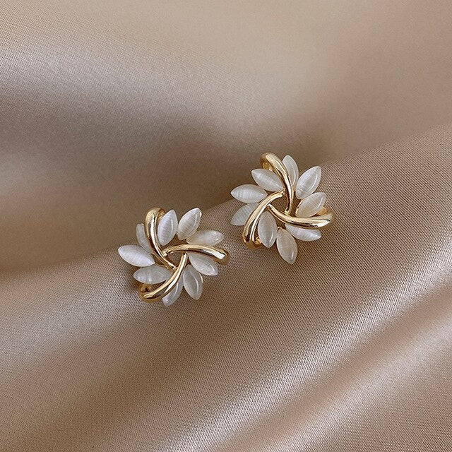Créoles Sonja Luxe en Opale Blanche
