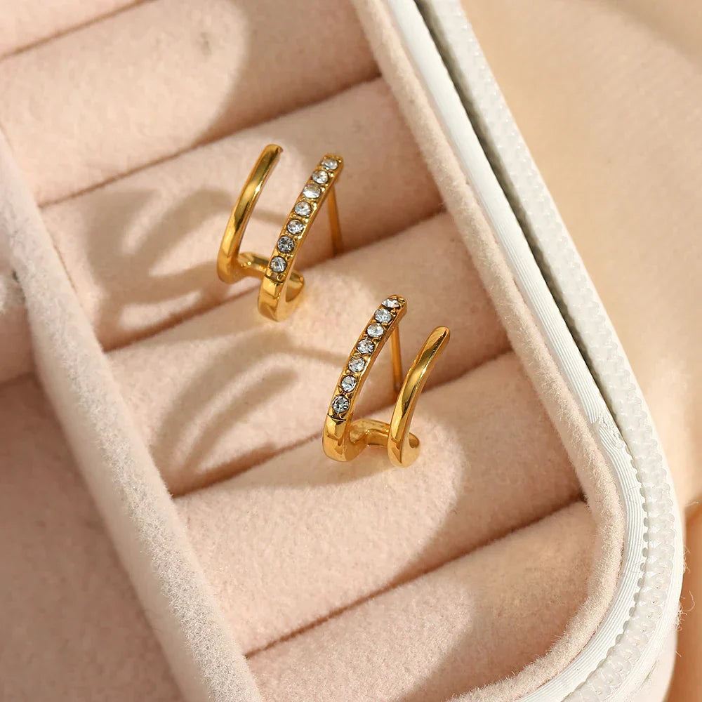 VICTORIA™ | Boucles d’Oreilles Double Rangée