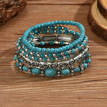 Ensemble de bracelets bohèmes avec des perles turquoise