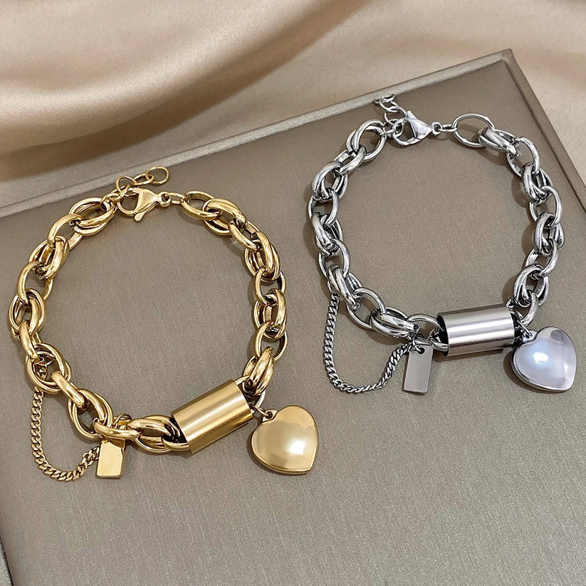Bracelet Épais Heartened | Or