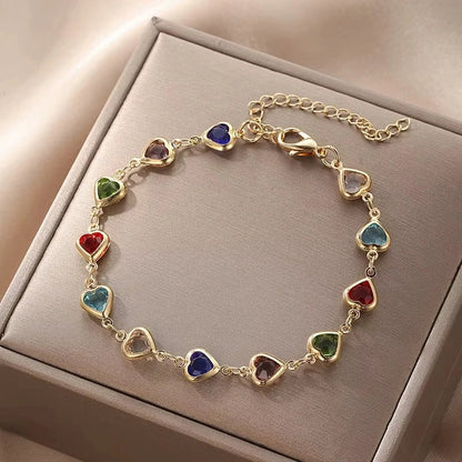 Colora™ | Bracelet cœurs multicolores en acier inoxydable