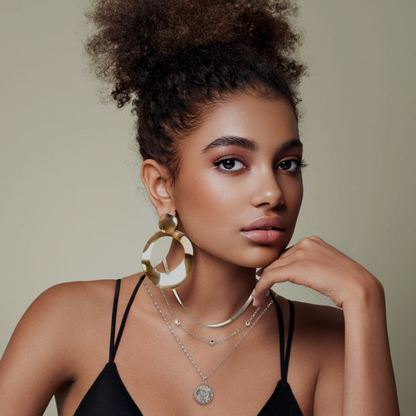 Collier rond à trois couches en argent 925