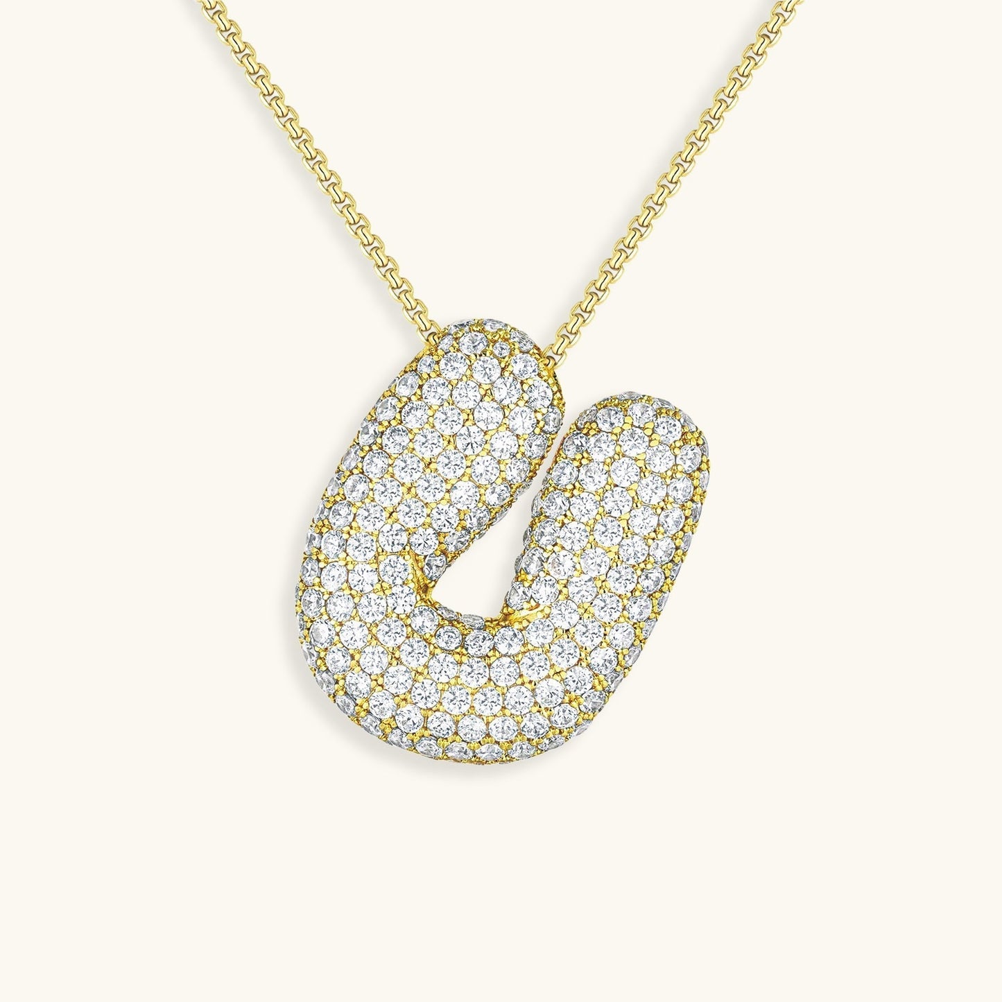 Bubble™ | Collier avec Initiale et Imitation Diamant