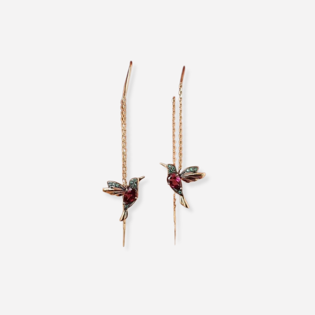 Élyna™ | Boucles d’oreilles motif colibri