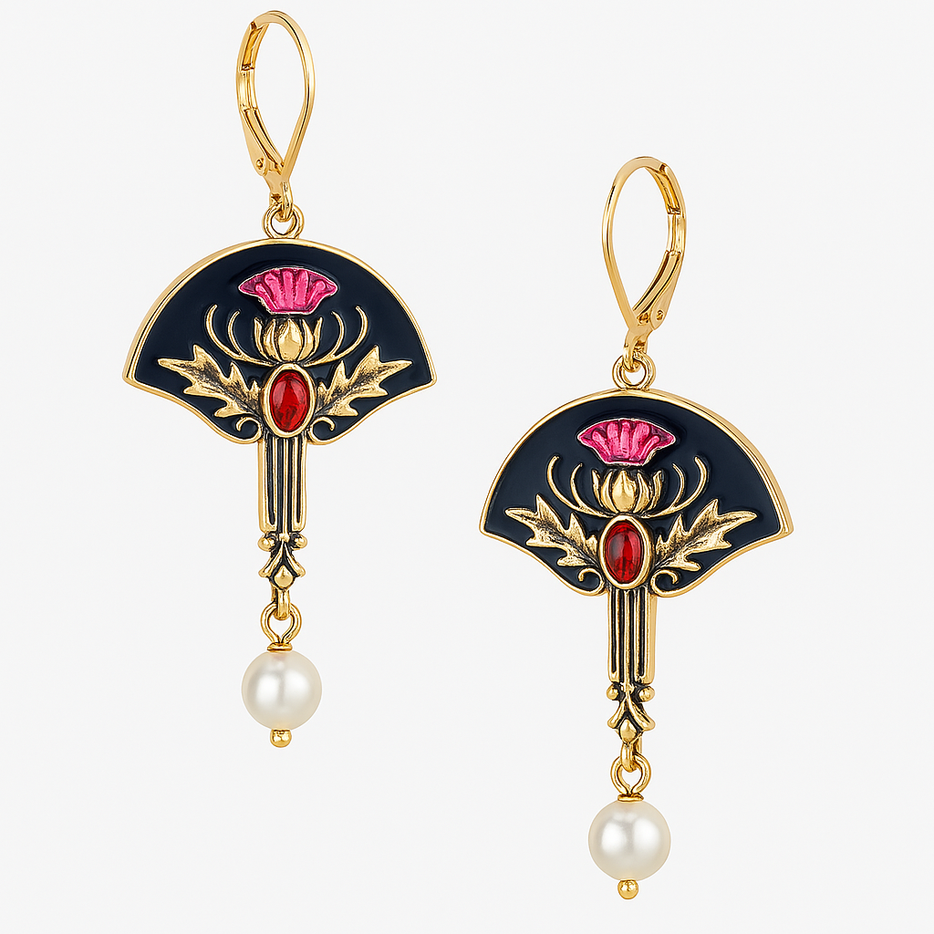 Créoles Bohèmes en Perles et Cristal Rouge